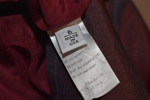 NWOT * Carolina Herrera * Solid Burgundy Silk Ribbon A-line Dress Size 6 - Picture 7 of 9