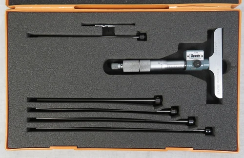 Mitutoyo DMC100-100 129-115 Replacement Rod Type Depth Micrometer Case SS Japan