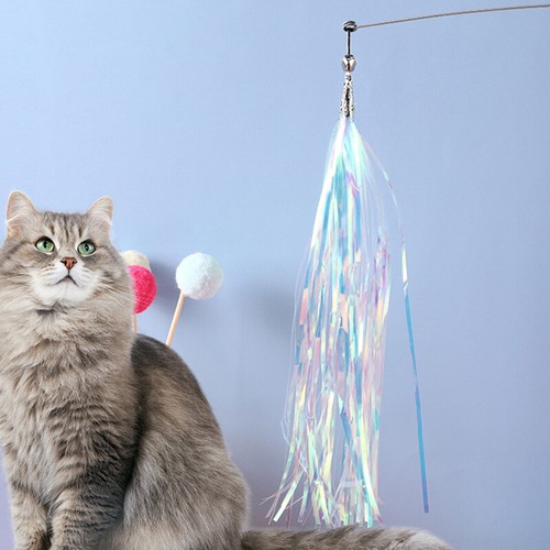 Kitten Cat Exercise Playing Toy Parts Replacement Cute Pet Feather Teaser Wand ~ - Picture 5 of 23
