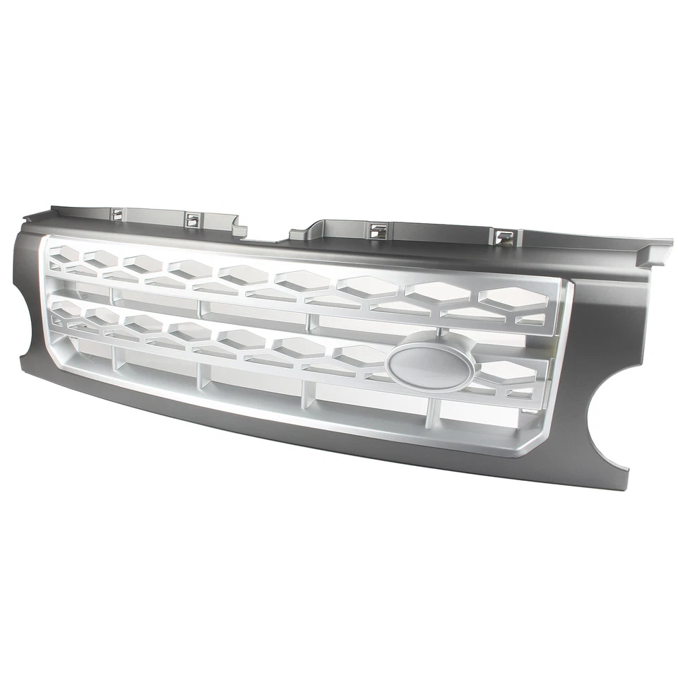 Para Land Rover Discovery LR3 grade dianteira para-choque malha favo de mel prata 2003-09 - Imagem 4 de 4