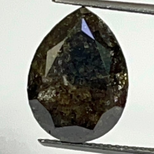 Diamante suelto de tamaño grande con forma de pera marrón oscuro natural de 8,05 quilates a la venta - Imagen 5 de 7