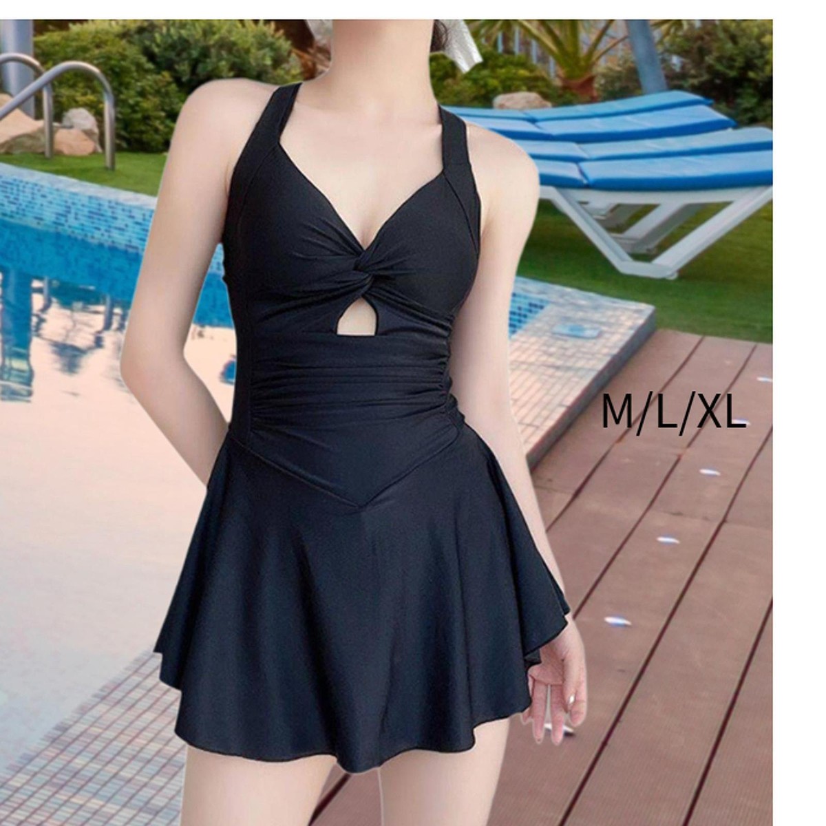 Women Swimsuit Swimdress with Shorts Swimming Costume Swimming Swimwear |  eBay UK