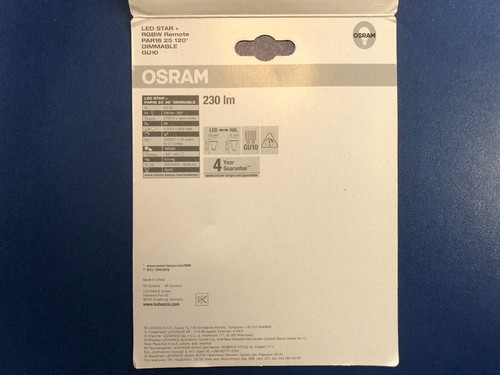 Osram LED GU10 Bulb 4.5W=25W 120° with Remote Control Color Change - Picture 6 of 7