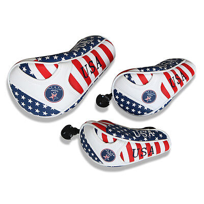 Red Blue White Golf Driver Headcover Hybrid Head Cover Fairway Wood
