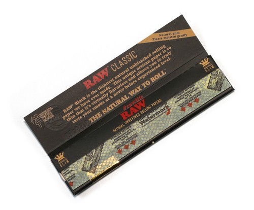 Papel rodante RAW Classic Black King Size delgado sin refinar - 1 caja - 1600 papeles - Imagen 3 de 4