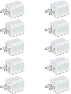 10-Pack Boost Chargers 5W USB Power Adapter White Wall Charger 1A Cube for Plug Outlet 10-Pack Boost Chargers 5W USB Power Adapter White Wall Charger 1A Cube for Plug Outlet