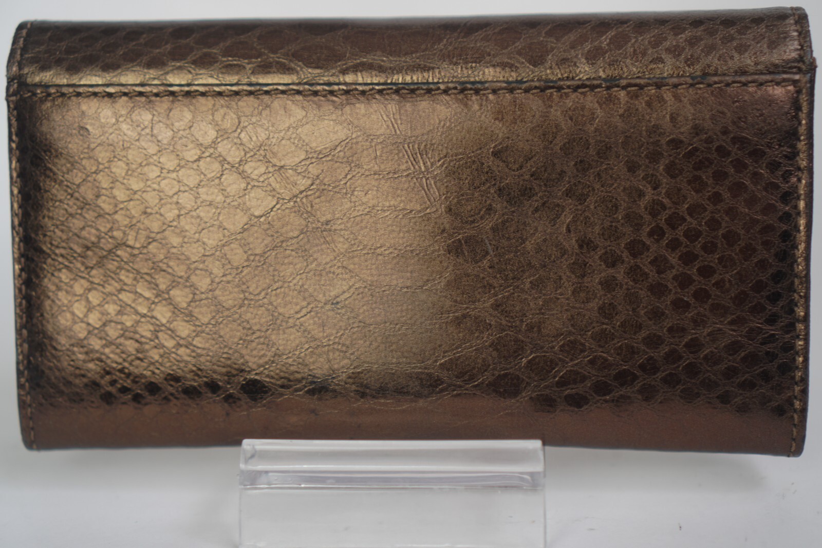 Michael Kors Python Embossed Leather Gold Brown F… - image 5