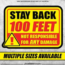 Stay back 100 feet sticker tow truck caution safety decal warning bumper sticker