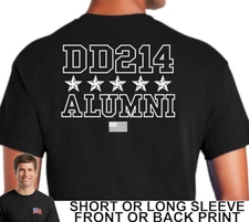 American Military Armed Forces Veteran DD214 Alumni  Men's Patriotic T-Shirt