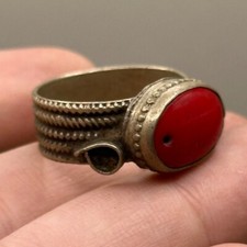 WONDERFUL ANCIENT ROMAN BRONZE GLASS RING