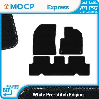 Express with White Pre-Stitch Trim Car Mats to fit Citroen C4 Picasso 2013-2015