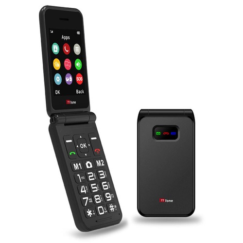 TTfone TT760 Black Flip 4G Mobile for Elderly w/ Mains plug & PAYG O2 SIM - Picture 2 of 7