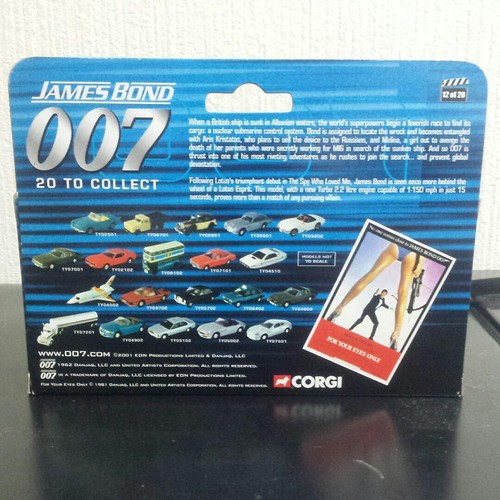 JAMES BOND 07 LOTUS ESPRIT TURBO CORGI From Japan - Picture 2 of 2