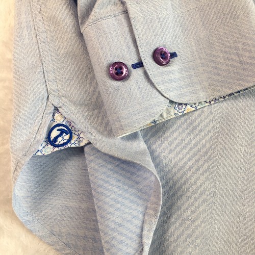 Hammer Made Dress Shirt Mens Size 16.5 Blue Geometric Pattern Long Sleeves - Picture 6 of 10