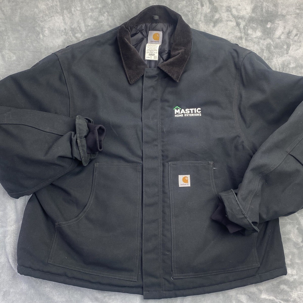 CARHARTT JACKET J02 Men's 2XL Black Arctic Quilt Duck JQ185 CARHARTT JACKET J02 Men's 2XL Black Arctic Quilt Duck JQ185
