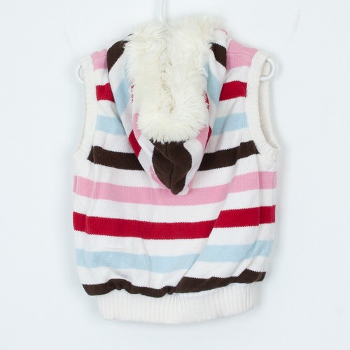 Gymboree Winter Snowflake Faux Fur Striped Sweater Vest Size Small 5/6 - Picture 4 of 5