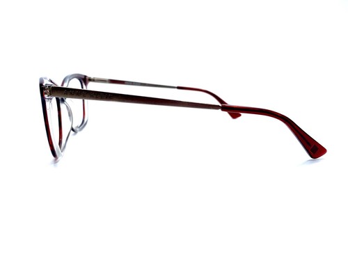 Anne Klein Red Clear Cat Eye Glasses Silver Metal Temples AK5052 52 16 135 - Picture 3 of 8