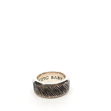 King Baby Studio Slashed Texture Band Ring Fine Silver .925 Size 9