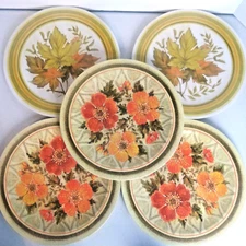 Vtg Lot of 5 Melamine Plates NATIONAL HOME PRODUCTS ARTISAN WARE NHP 2 Patterns