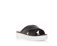 UGG Zayne Crossband Leather Slides Black Size 10 440097