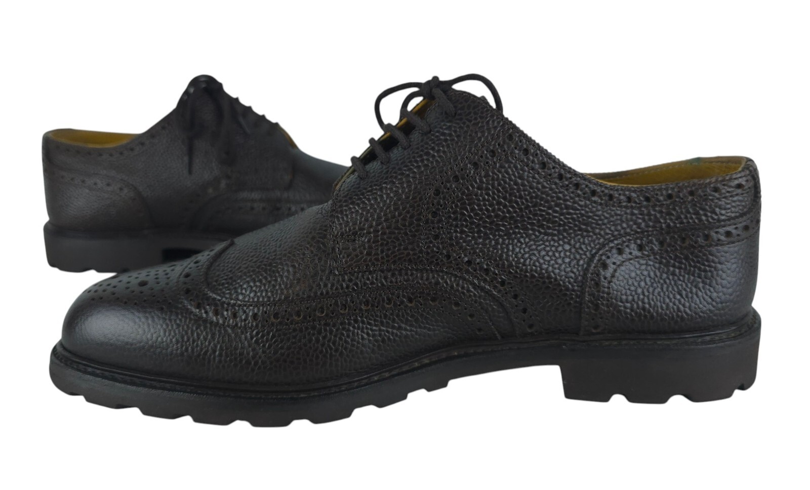 SAOLA Stivali derby Ludwig Reiter da uomo in pelle marrone scuro grana ciottolata Brogue UK 101 2