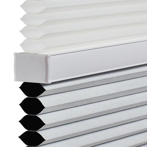 Custom Cut Snow Drift/Shadow White Cordless Day and Night Cellular Shade - Picture 5 of 5