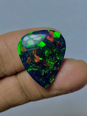 6.45 Crt  Black Ethiopian Opal Cab Specimen Fire