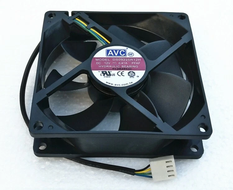 1X AVC DS09225R12H 12V 0.41A 92*92*25MM 9CM PWM CPU 4pin Cooling Fan Fast Ship - Image 2 of 3
