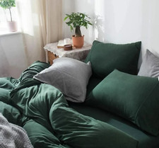 Forest Green Cotton Duvet stonewashed Duvet Cover California, King, Queen duvet