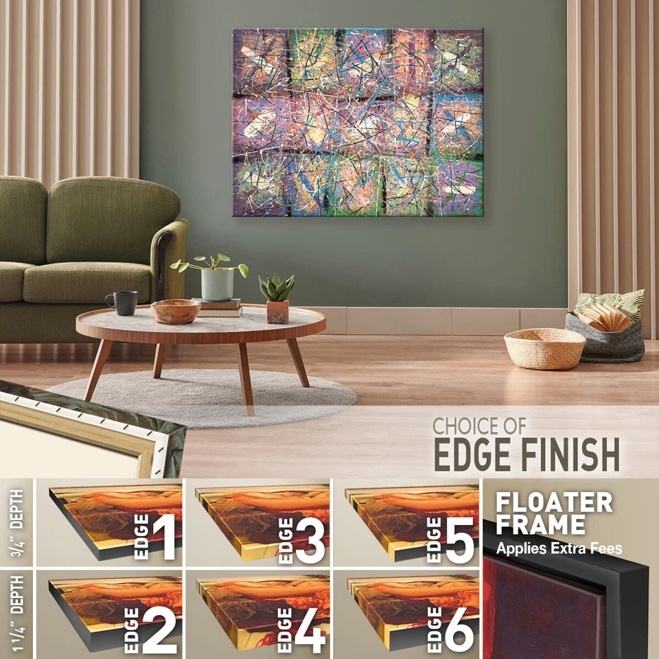 47W"x35H" ABSTRACCIONES II por JOHN MORRIS - JACKSON POLLOCK-COMO OPCIONES DE LIENZO Foto 2 de 4