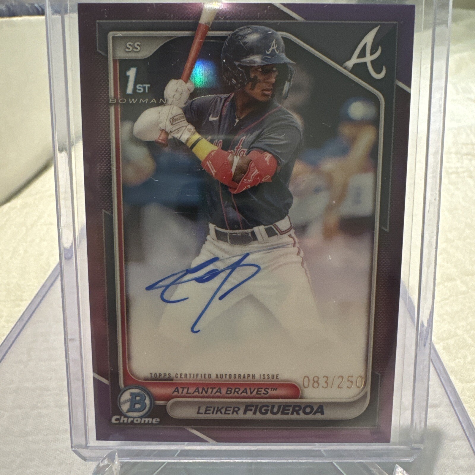 2024 Bowman Chrome -Prospect Auto Purple Refractor #CPA-LF Leiker Figueroa /250