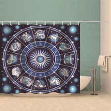 Planetary Blue Gradients 3D Shower Curtain Waterproof Fabric Bathroom Decoration