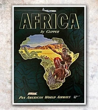 Africa Art Travel Poster African Decor Print 12x16" A5