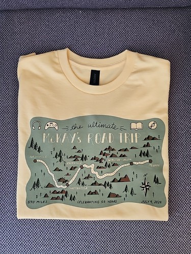 McKay's Books Store 50th Ultimate Road Trip Shirt Size Small NEW - Picture 2 of 4