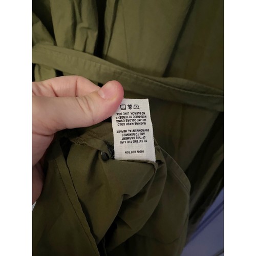 ALEX MILL Tie Waist Shirtdress in Military Olive Green S Small Midi - Picture 7 of 9