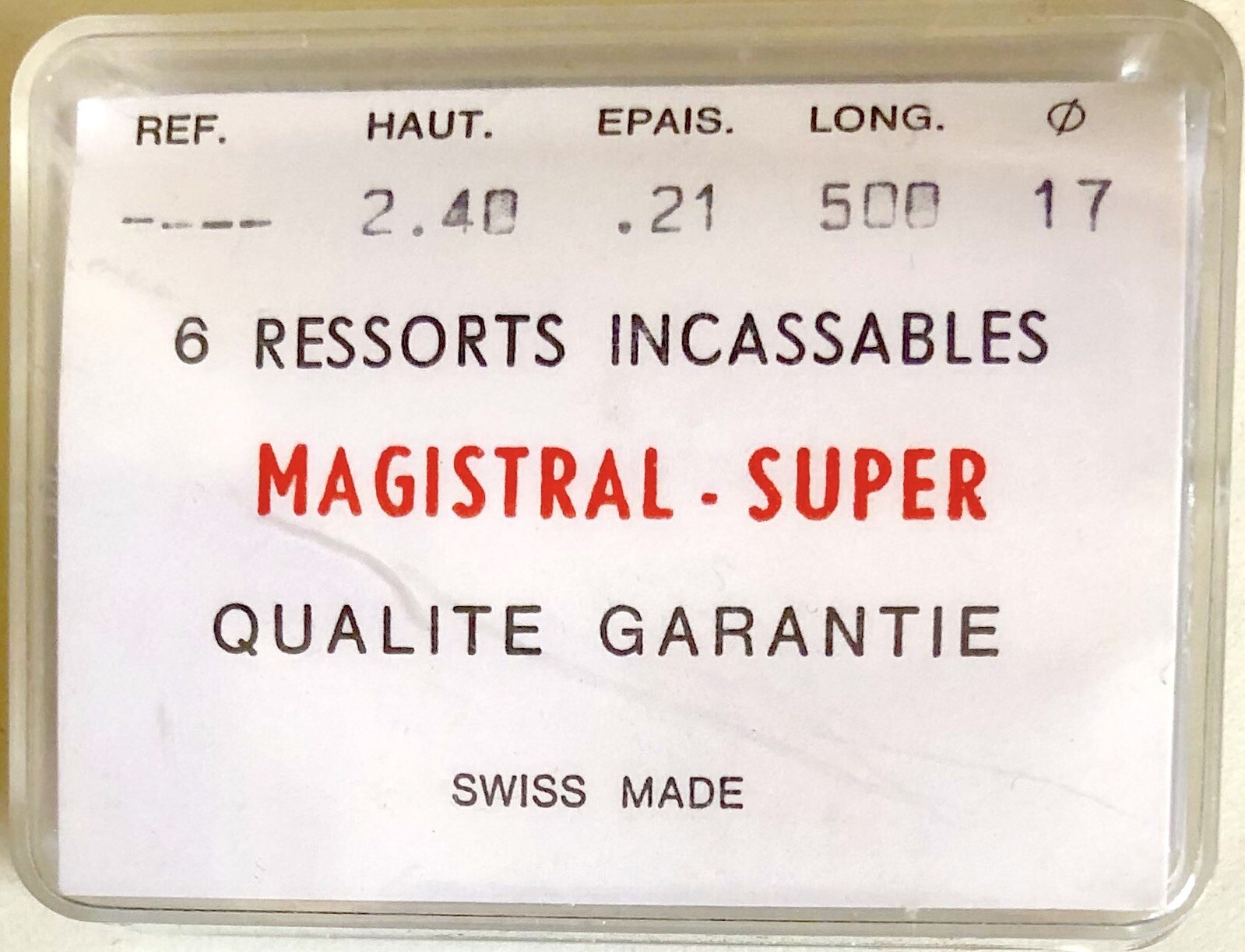 1X Mainspring 2.40x0.21mm Ø17 LL56 500/240 High-Quality Replacement