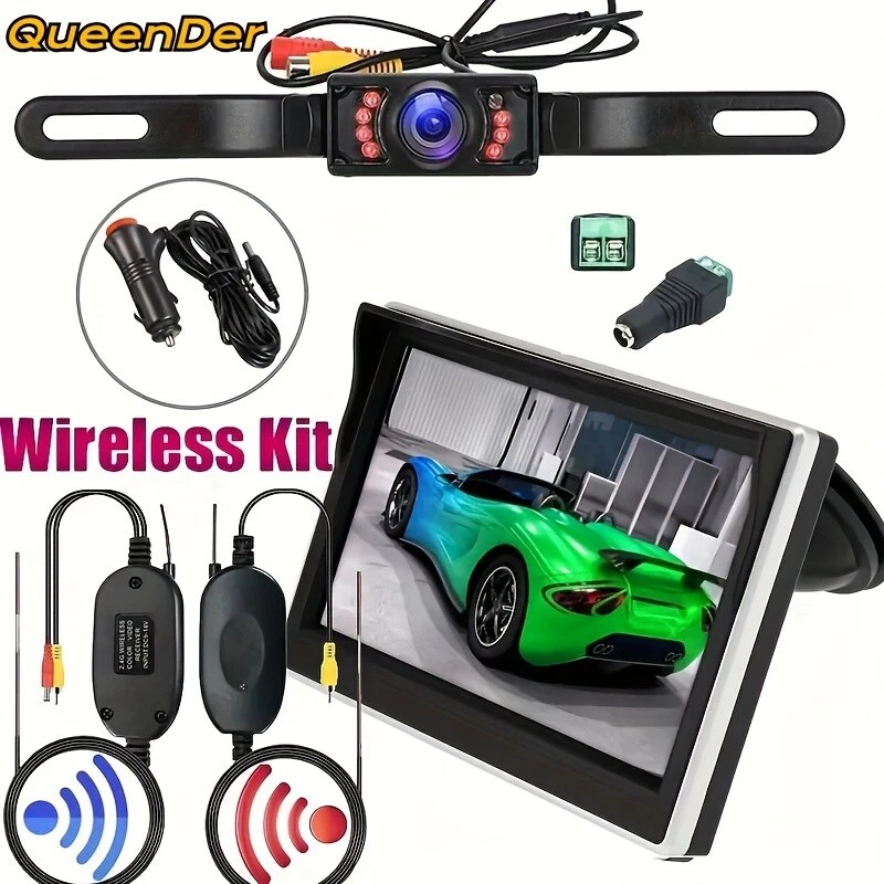 Wireless 5" Monitor Backup Camera Car Rear View HD Parking System RV Truck SUV - Image 4 of 4