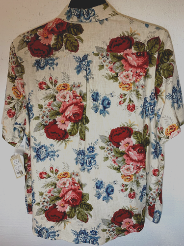 NWT WILLOWBEND SPORTSWEAR Short Sleeve Button Front Floral Shirt Women's Size XL - Picture 2 of 8