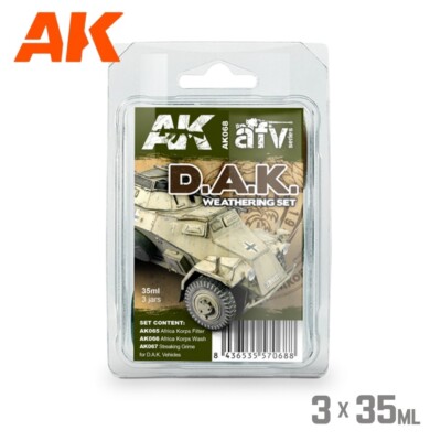 AK Interactive: D.A.K. Afrika Korps - Weathering Enamel Set - AK068