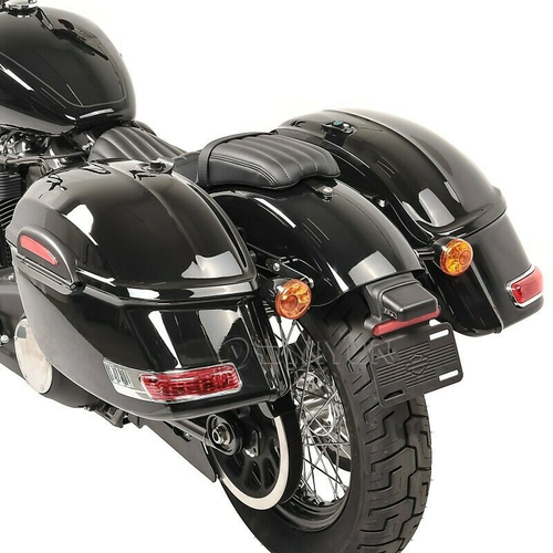 Motorcycle Hard Saddle Bags W/LED Lights For Harley Sportster Softail Dyna Honda - Picture 8 of 15