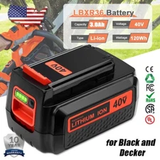 Replacement For Black and Decker 40Volt Max Lithium 3.0Ah Battery LBXR36 LBX2040