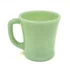 VNTG AH Fire-King Green Jadeite Glass D-Handle Mug Oven Ware #19 Made In U.S.A.