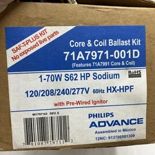 Philips Advance 71A7971-001D Core & Coil Ballast Kit, 1-70W S62 HP Sodium