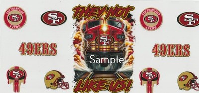 SAN FRANCISCO 49ERS SPORTS THEME NFL 16OZ UV DTF WRAPS FOR LIBBEY GLASSES CUPS