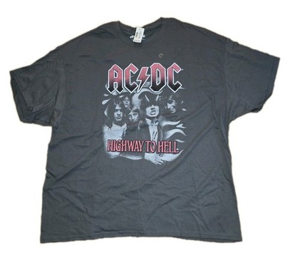 NWT AC/DC Highway To Hell Picture Image Gray Retro Rock t-shirt Mens Size 2XL