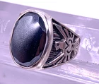 Vtg Wheeler Mfg. of Lemon sterling silver Eagle Hematite Men's Ring size 9