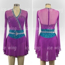 Figure Skating Dress Ice Skating Dress Competition Skating Wear purple