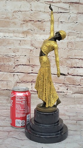 Old Chiparus Dancer Lady Sculpture Figure Vintage Deco Bronze Demetre - Picture 2 of 10