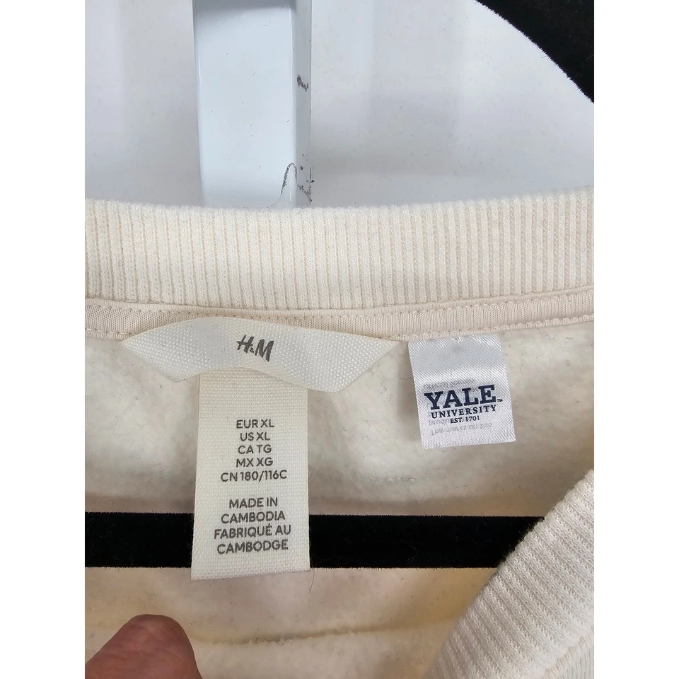 Sudadera H&M Yale University para mujer talla XL cuello redondo crema Foto 3 de 4