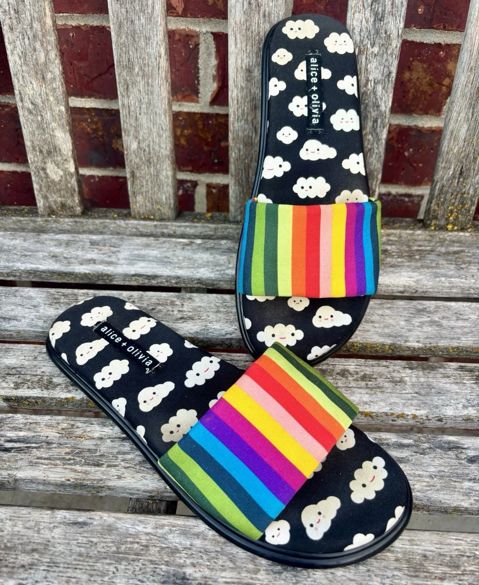 Rainbow Black Sandals for Women for sale | eBay